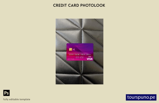 listo para imprimir plantilla frontal de aspecto fotográfico de tarjeta visa Cre